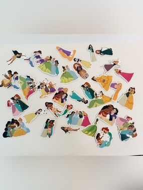 30+ Disney Princess Sticker Lot Ariel Belle Moana Rapunzel Tiana